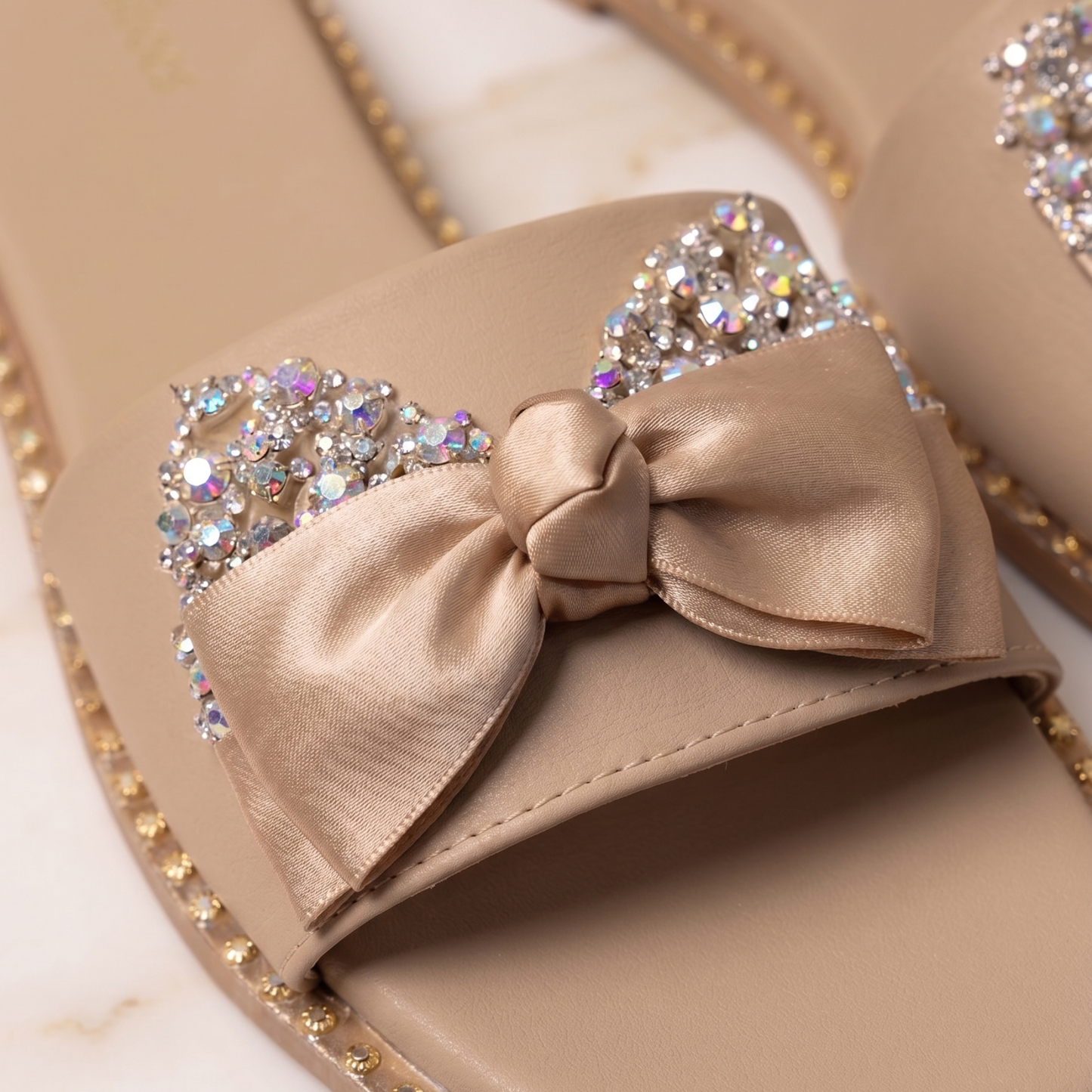 Crystal Bow Luxe Flats