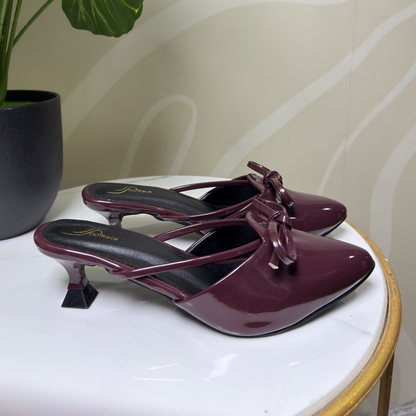 Elegant Bow Mule Heels