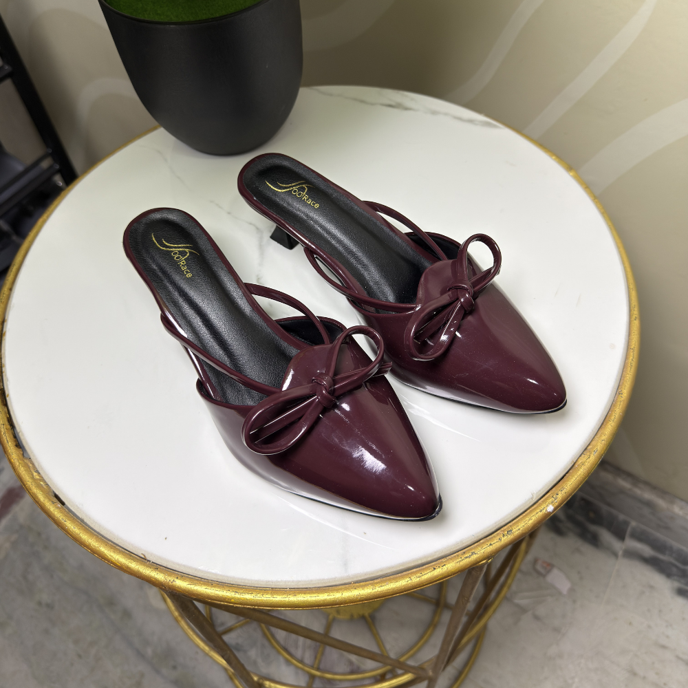 Elegant Bow Mule Heels