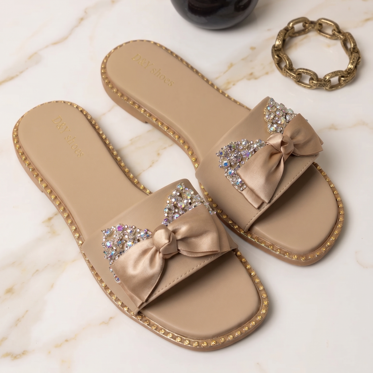 Crystal Bow Luxe Flats