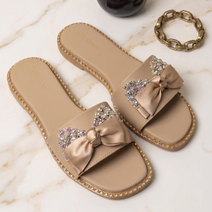 Crystal Bow Luxe Flats