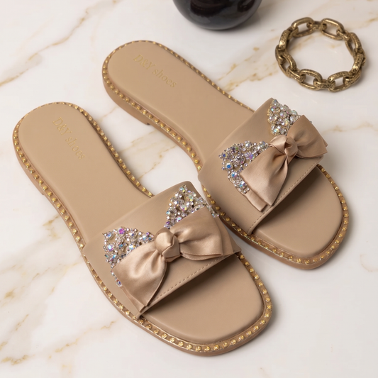 Crystal Bow Luxe Flats