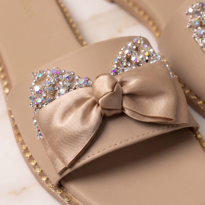 Crystal Bow Luxe Flats