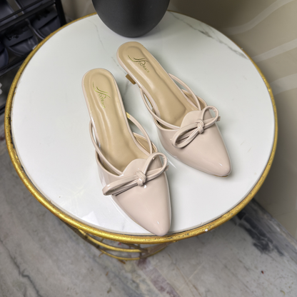 Elegant Bow Mule Heels