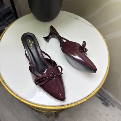 Elegant Bow Mule Heels