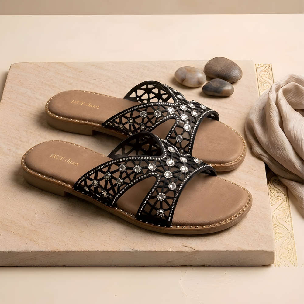 Embellished Strap Flats
